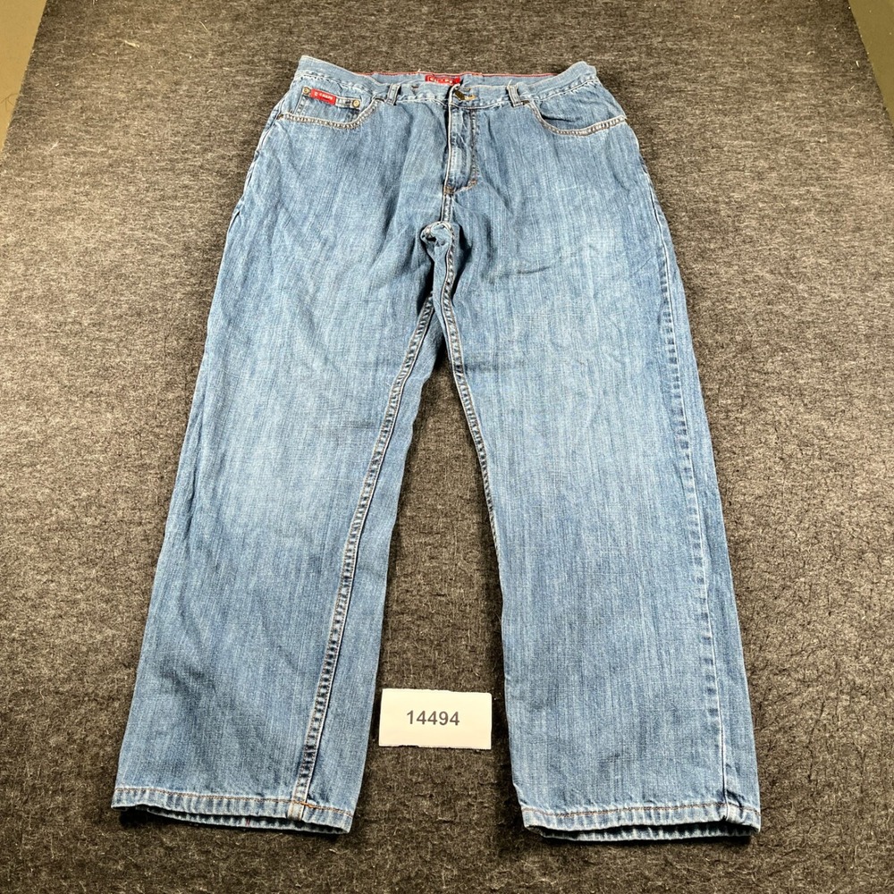 VTG Chaps Denim Straight Leg Jeans Mens 36x30 Blue Cotton Light Wash Regular Fit